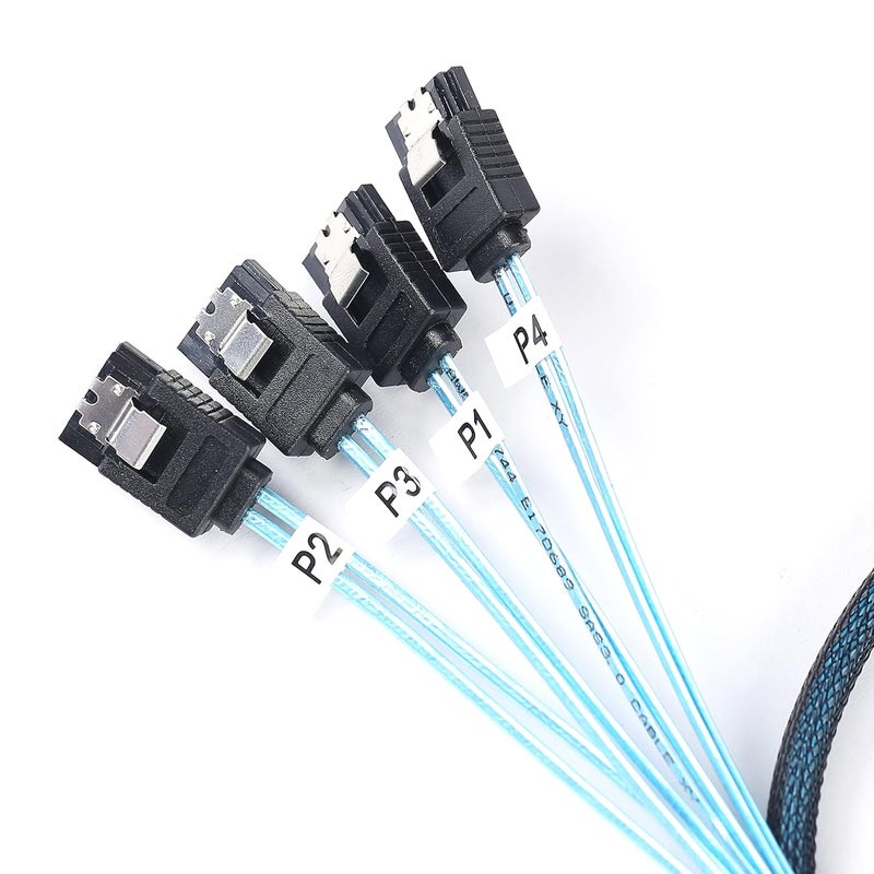ADCAUDX كابل MINI SAS إلى SATA: 1M SFF-8643 إلى كابل تفريغ SATA للأمام Mini SAS HD SFF8643 المتحكم إلى كابل القرص الصلب (3.3 قدم) - Image 4